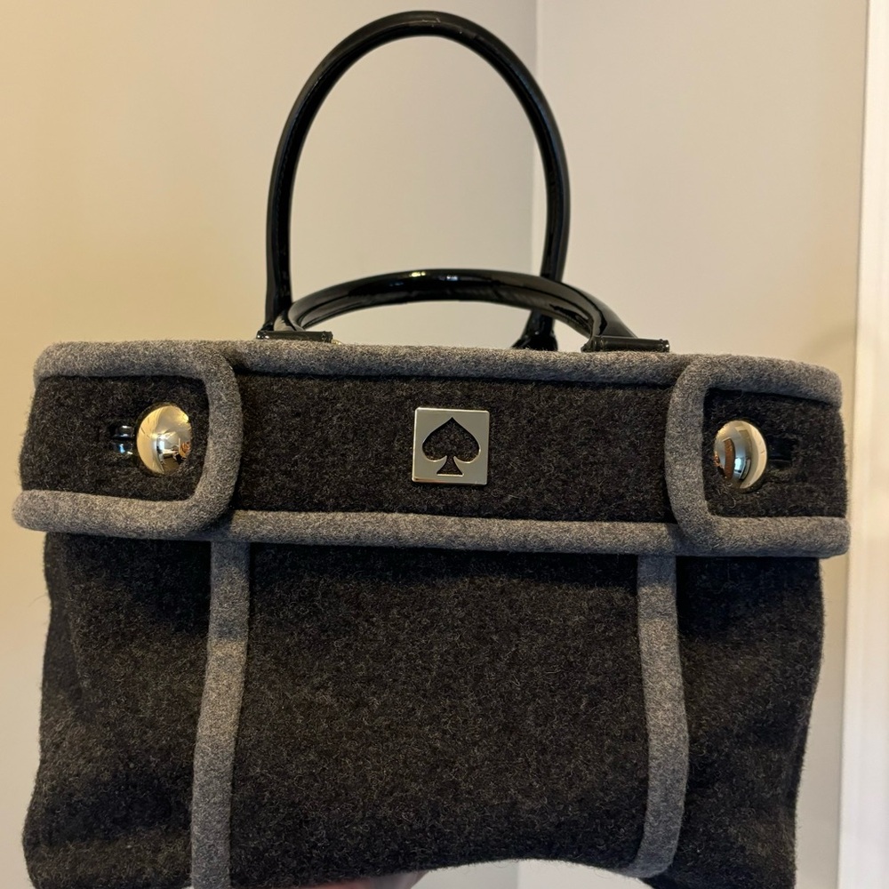 Kate Spade Alda Quinn Chestnut Hill Wool Bag Purse Grey